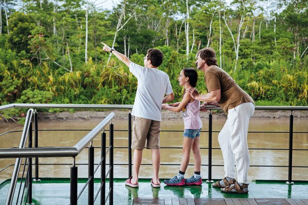 Family onboard an Amazon cruise Family onboard an Amazon cruise