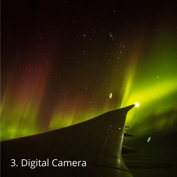 Southern lights captured by digital camera Southern lights captured by digital camera