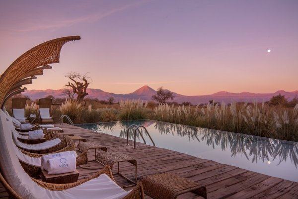 Swimming pool in sunset, accommodation of Posada Amazonas Swimming pool in sunset, accommodation of Posada Amazonas