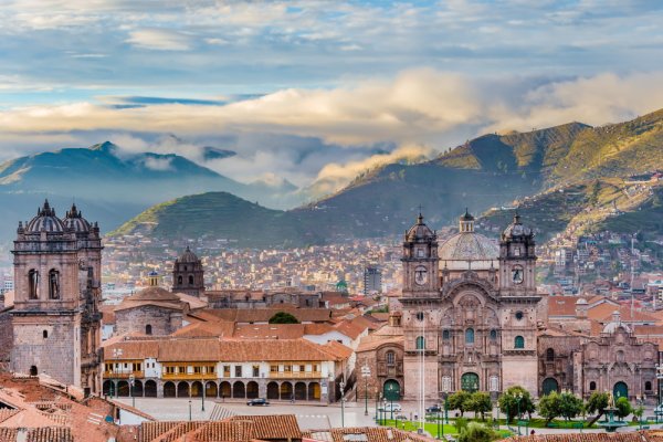 Beautiful city of Cusco between the mountains in Peru Beautiful city of Cusco between the mountains in Peru