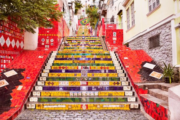 Famous public steps Escadaria Selaron in Rio de Janeiro Famous public steps Escadaria Selaron in Rio de Janeiro