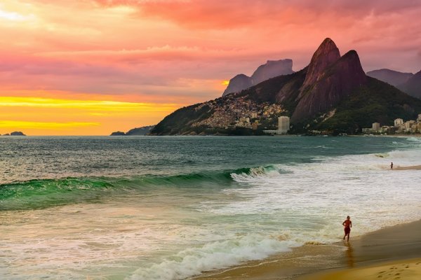 Colourful sunset on the beach in Rio de Janeiro, Brazil Colourful sunset on the beach in Rio de Janeiro, Brazil