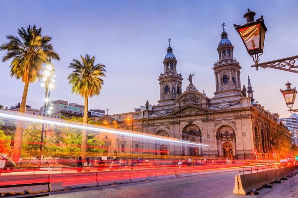 Street lights in Plaza de las Armas square in Santiago, Chile Street lights in Plaza de las Armas square in Santiago, Chile