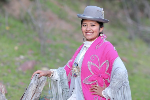Cholita women with styled Polleras Cholita women with styled Polleras