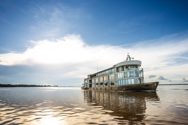 Cruise ship sailing in the Amazon Cruise ship sailing in the Amazon