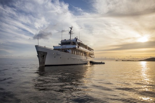 Grace cruise ship sailing in the sunset Grace cruise ship sailing in the sunset