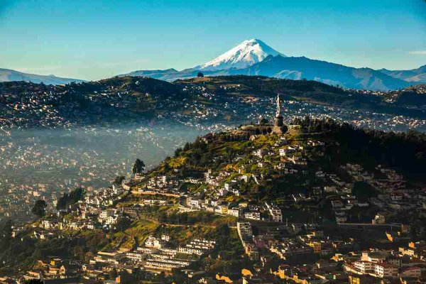 Aerial view of Quito in Ecuador