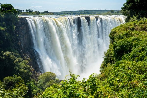 Wall of water at rainbow viewpoint Victoria Falls Wall of water at rainbow viewpoint Victoria Falls