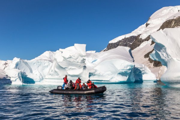 Zodiac in Antarctica Zodiac excursion in Antarctica
