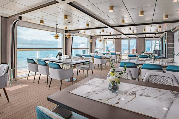 Dining facilities onboard the Antarctic Cruise ship, the Ocean Victory Dining facilities onboard the Antarctic Cruise ship, the Ocean Victory