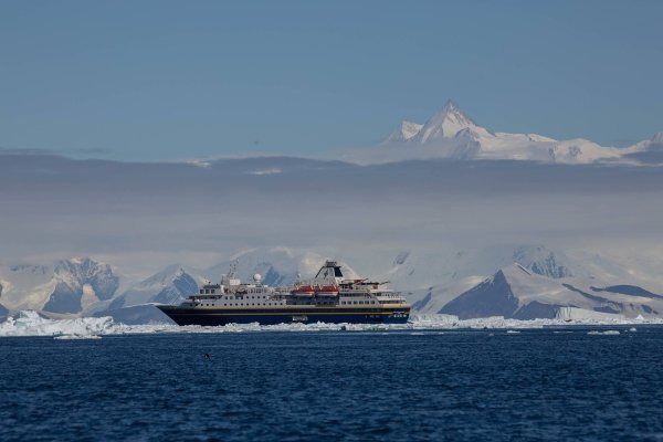 Expedition cruise ship in East Antarctica Expedition cruise ship in East Antarctica