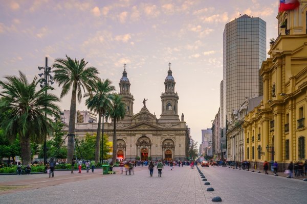 Walking in Santiago city centre Walking in Santiago city centre