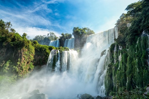 Waterfall on sunny day, South America Waterfall on sunny day, South America