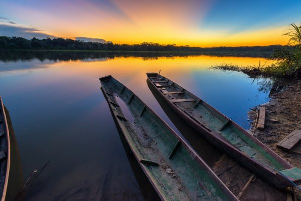 Colorful sunset on a boat Colorful sunset on a boat