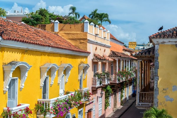 Beautiful Colombian architecture in the streets of Cartagena Cartagena