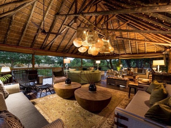 Bush Lodge, Sabi Sabi, South Africa Lodge lounge area