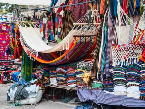 Ecuadors famous market in Otavalo Ecuadors famous market in Otavalo