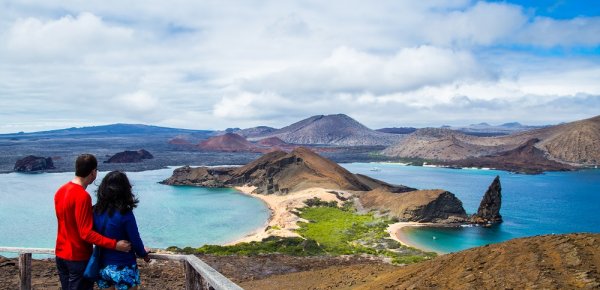 Panorama of the Galapagos Islands from the island of Bartolome, Galapagos. Ecuador. Panorama of the Galapagos Islands from the island of Bartolome, Galapagos. Ecuad