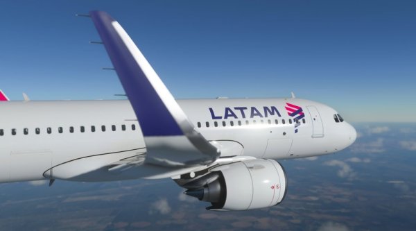 LATAM flight over Chile LATAM plane flying over Chile