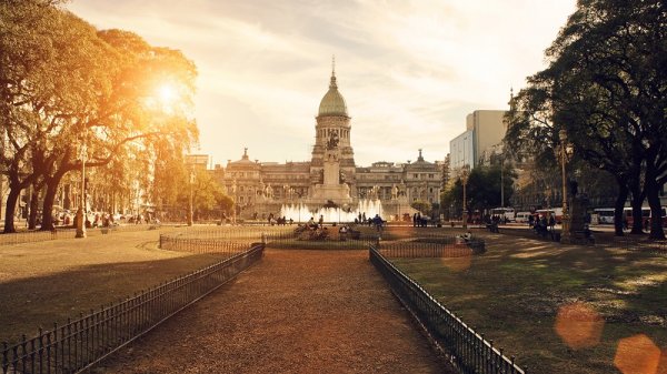 Beautiful square in South America Beautiful square in South America