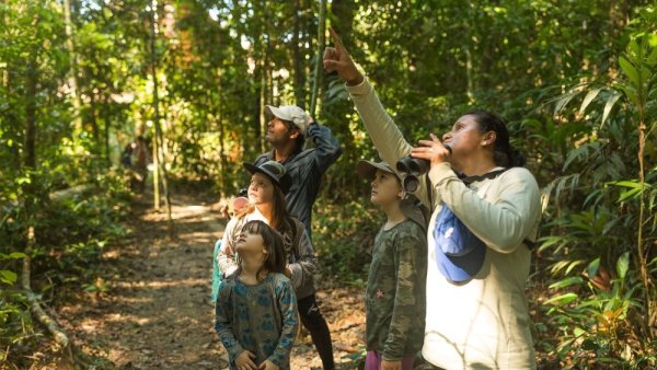 Kid-friendly walking trail in Refugio Amazonas Refugio Amazonas kids trail