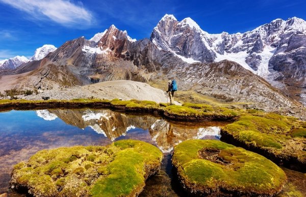 Walking in Huaraz in beautiful nature, Peru Walking in Huaraz in beautiful nature, Peru