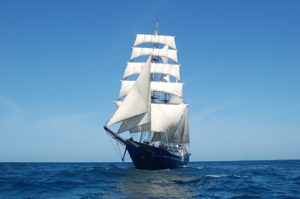 Mary Anne ship cruising in the Galapagos waters Mary Anne ship cruising in the Galapagos waters