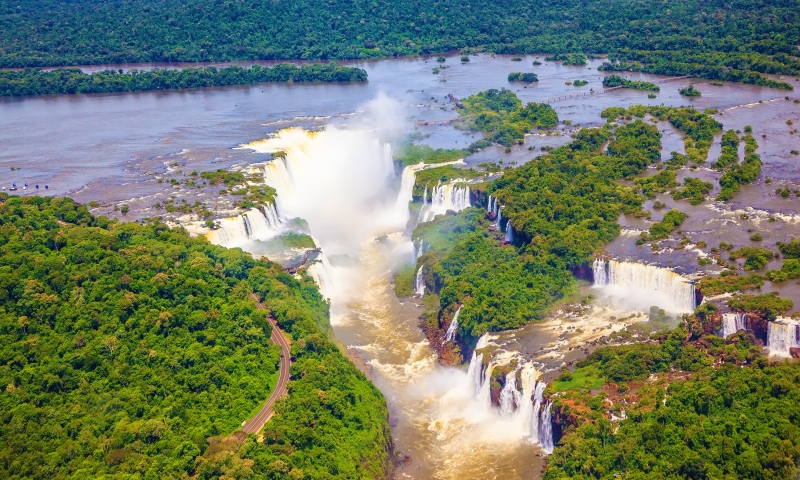 A breathtaking view of the Iguazu falls A breathtaking view of the Iguazu falls